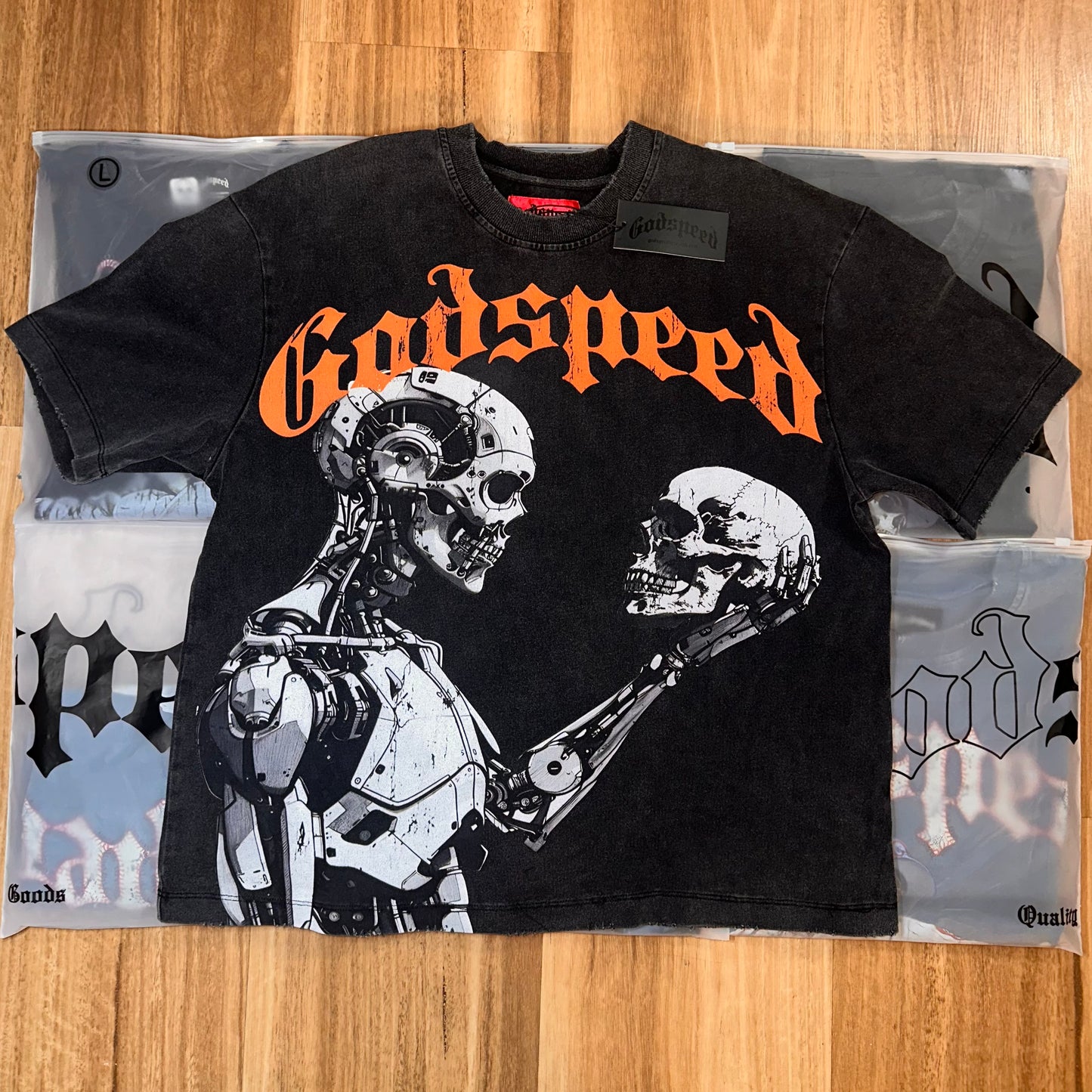 God Speed Men's Black Man VS AI Copy Crew Neck T-Shirt